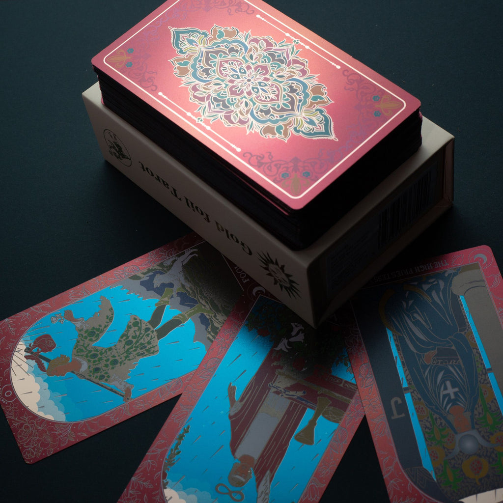 Pink Box Ruby Foil Tarot Card Gift Box Set with booklet
