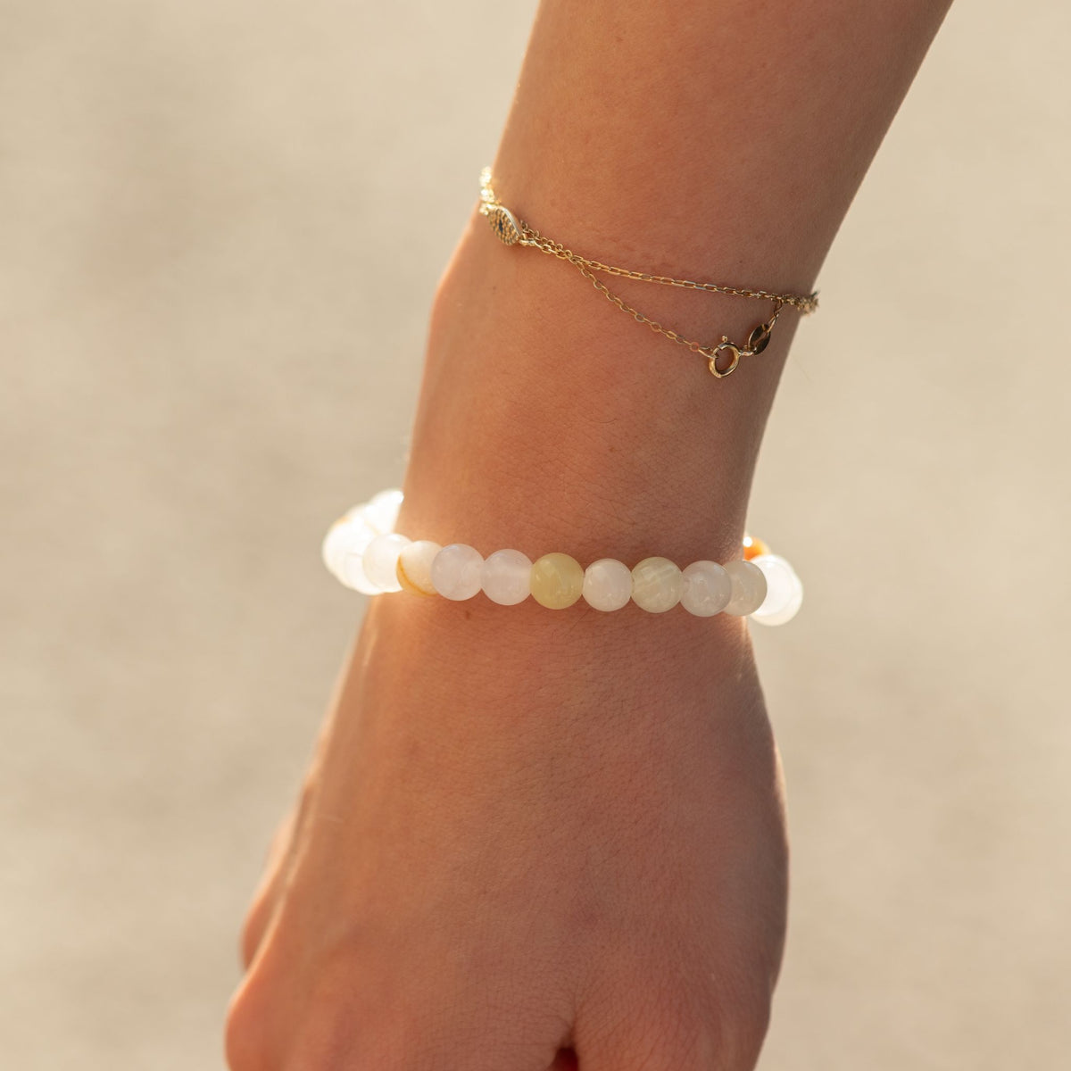 Moon Jade Petite Power Bracelet – 17cm, 6mm Beads