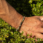 Moss Agate Petite Power Bracelet – 17cm, 6mm Beads