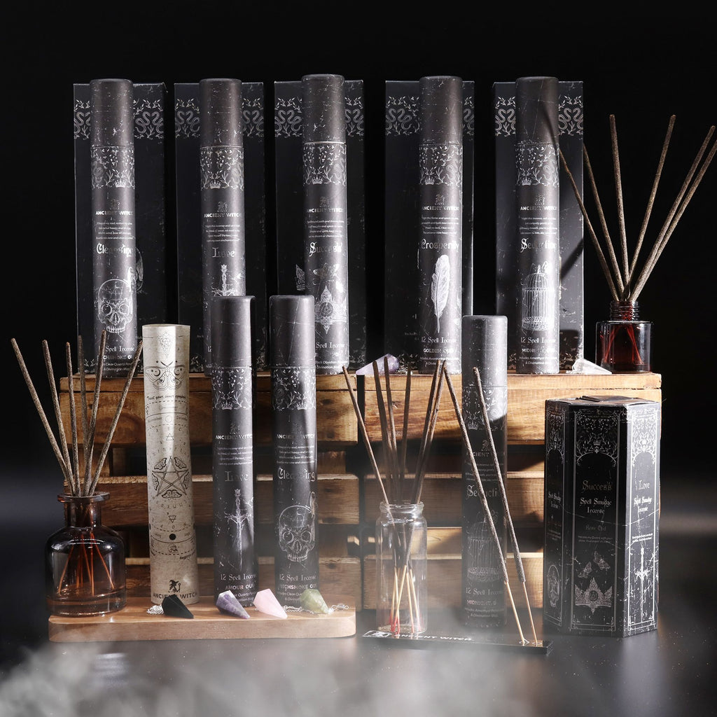 Ancient Witch Seduction Spell Incense & Amethyst Pendulum Set