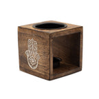 Hamsa Square Mango Wood Oil Burner & Wax Warmer
