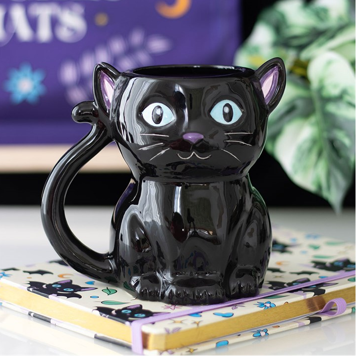 Cute and Creepy Black Cat Mug