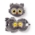Relaxeazzz Adoramals Winston the Owl Round Plush Travel Pillow & Eye Mask - Sleep Eye Mask Masks - Kids Travel Accessories For Sleeping Airplane - Flight Plane Neck Pillow Pillows Relaxeazzz