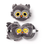 Relaxeazzz Adoramals Winston the Owl Round Plush Travel Pillow & Eye Mask - Sleep Eye Mask Masks - Kids Travel Accessories For Sleeping Airplane - Flight Plane Neck Pillow Pillows Relaxeazzz