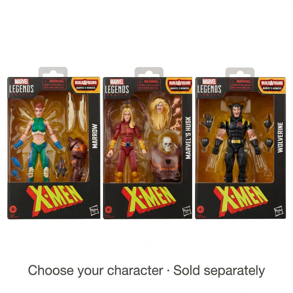 Boxed Marrow, Husk and Wolverine variants on a white background