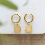 Gold-Toned All Seeing Eye Stainless Steel Earrings