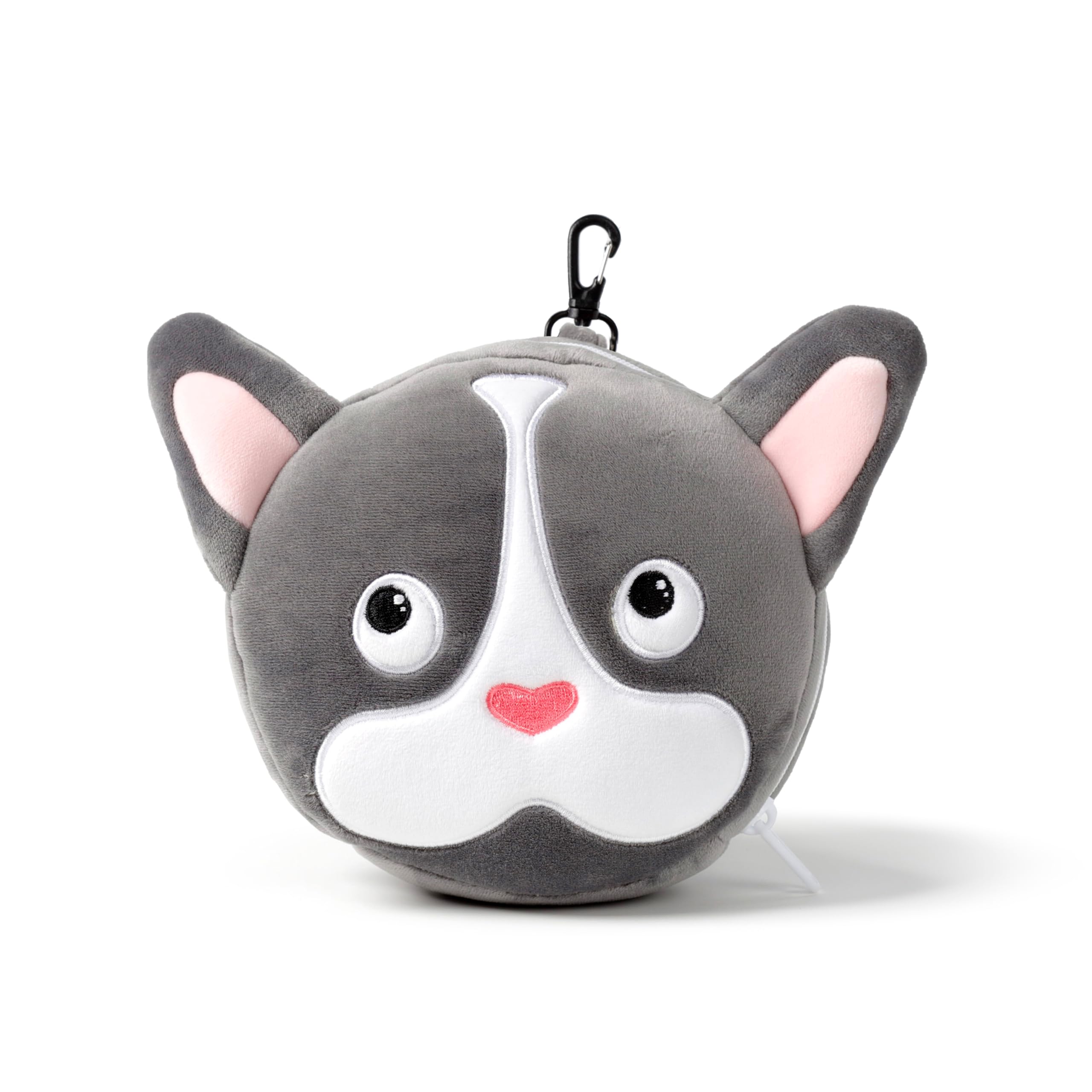 Relaxeazzz French Bulldog Round Plush Travel Pillow & Eye Mask Relaxeazzz