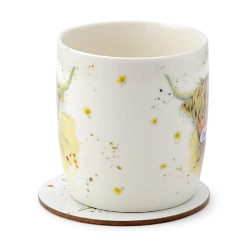 Puckator Jan Pashley Highland Coo Cow Porcelain Mug & Coaster Set Puckator