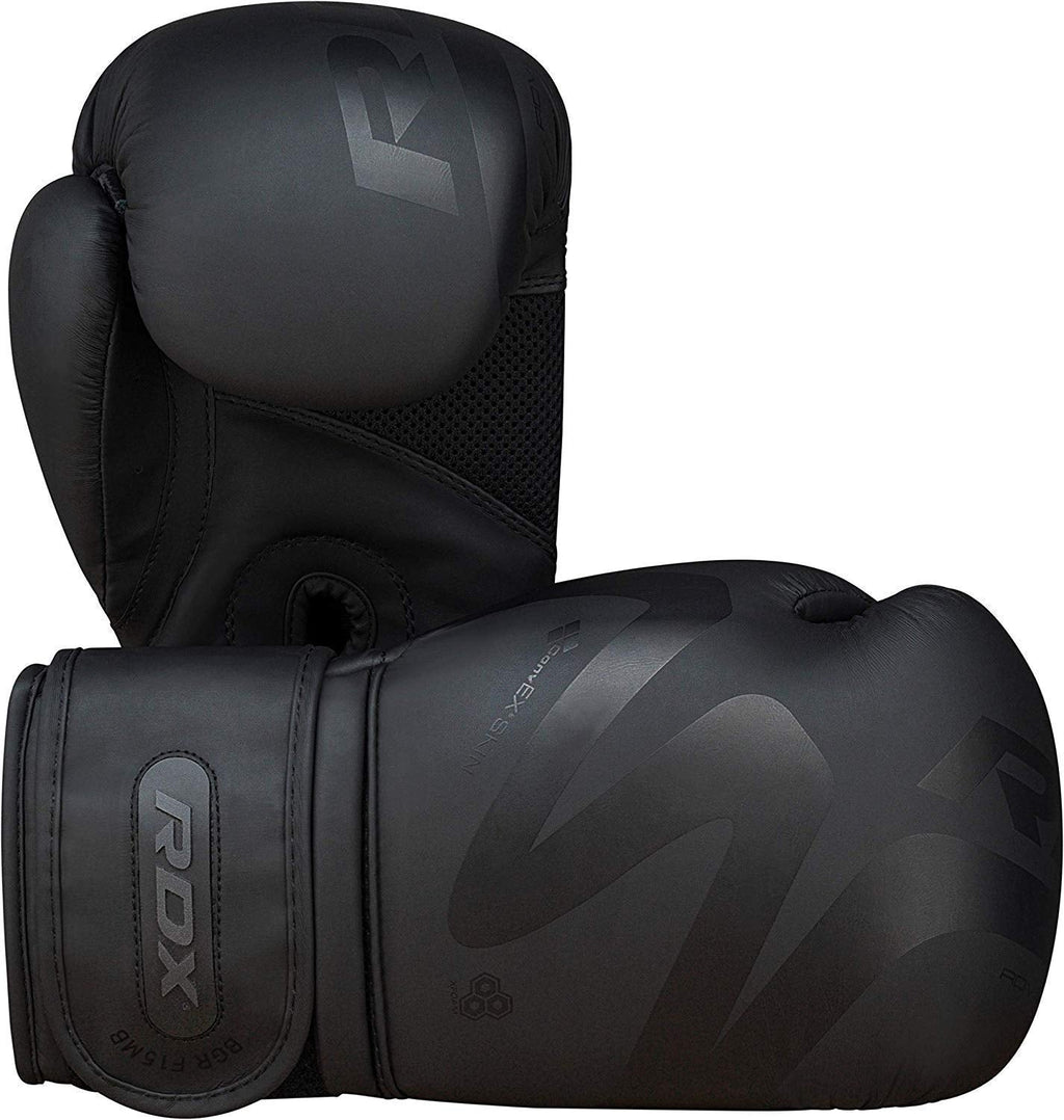 RDX Boxing Gloves Sparring Muay Thai Pro Training, Maya Hide Leather, Kickboxing Heavy Punching Bag Focus Mitts Pads Double End Ball Workout, MMA Fitness Gym Bagwork, Ventilated Palm, Men RDX