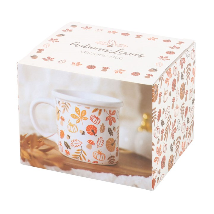 Autumn Leaves and Pumpkins Mug – 480ml