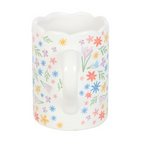 Spring Floral Print Scalloped Mug