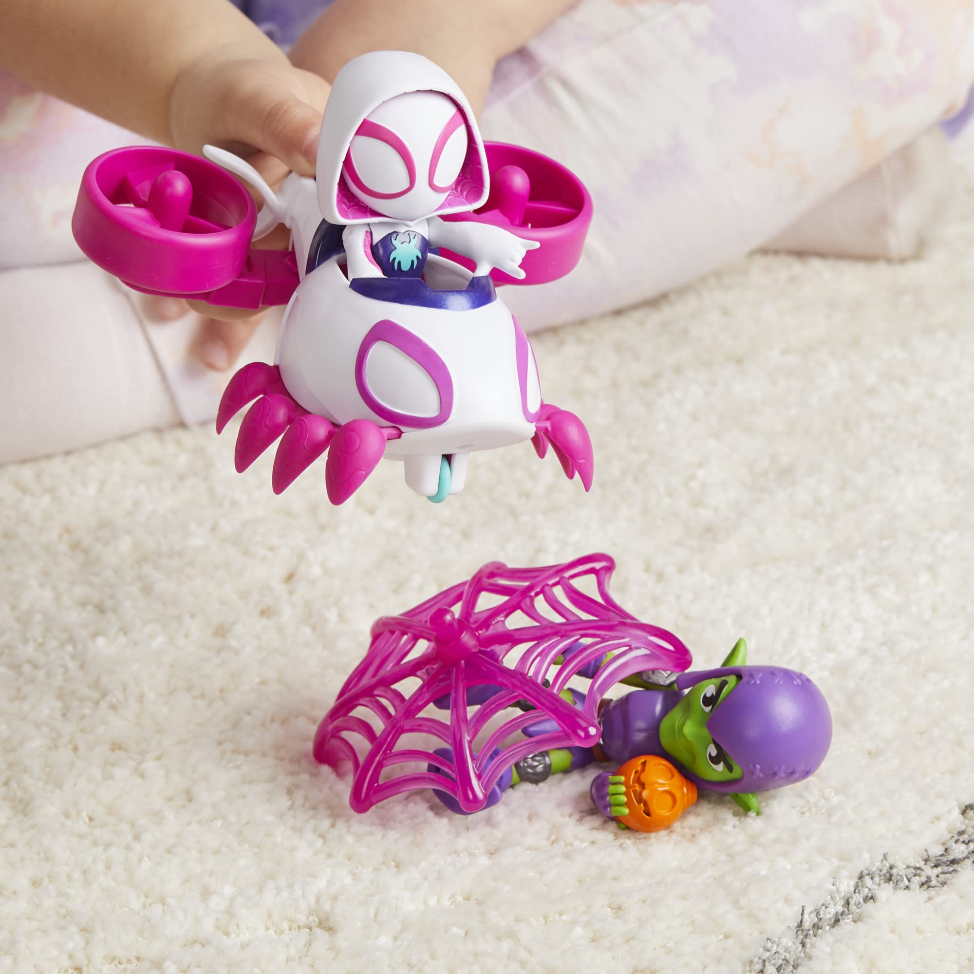 Preschool Marvel Ghost-Spider Copter Set, 4-Inch Scale Action Figure with Vehicle & Accessory SPIDEY AND HIS AMAZING FRIENDS
