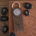 Protection Viking Rune Faux Leather Keyring
