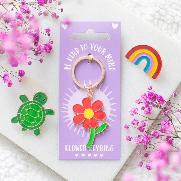 Be Kind to Your Mind Flower Keyring