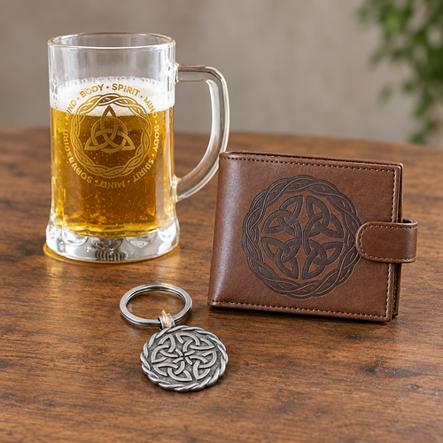 Combined Celtic tankard, wallet and keyring product image