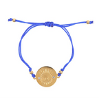 Gold-Toned All Seeing Eye Blue String Bracelet