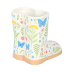 Luna Bloom Floral Ceramic Welly Boot Planter