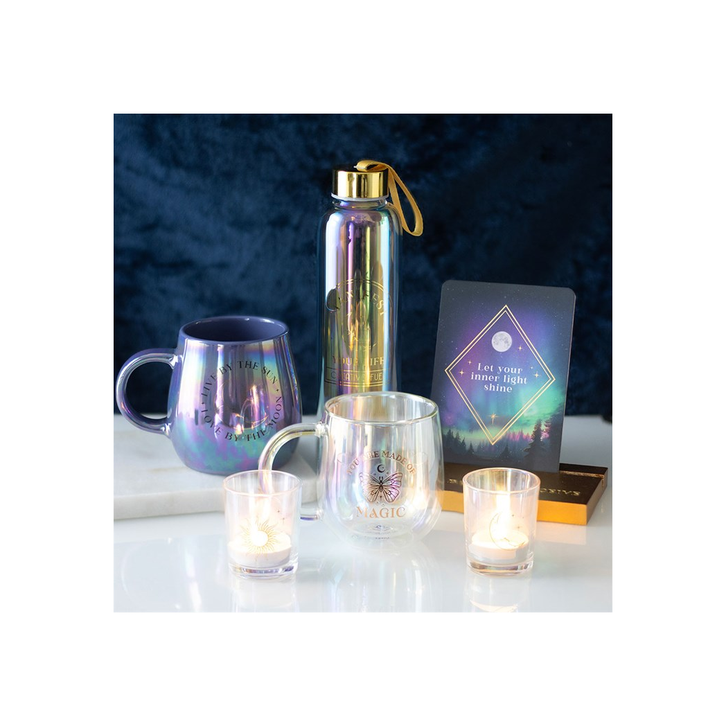 Manifest Your Life Iridescent Glass Water Bottle