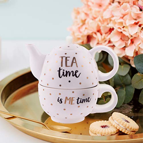 Sass & Belle Gold Tea Time Is Me Time Tea for One Sass & Belle