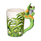 Puckator Tree Frog with Foliage Decal Ceramic Shaped Handle Mug Puckator