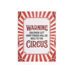 Circus Warning Metal Hanging Sign