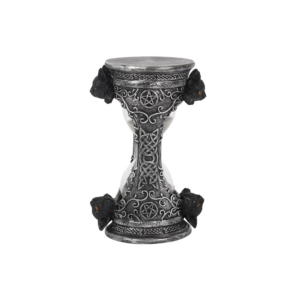 Black Cat Hourglass Timer 17cm