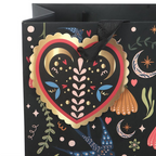 Midnight Bloom Black Floral Paper Gift Bag – Medium