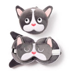 Relaxeazzz French Bulldog Round Plush Travel Pillow & Eye Mask Relaxeazzz