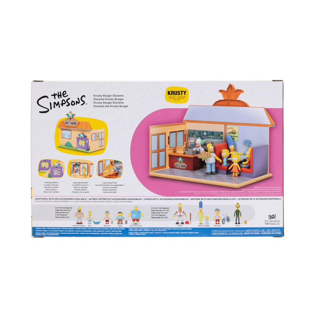 Jakks Pacific The Simpsons Krusty Burger Playset Includes 6.35 cm Krusty the Clown Articulated Mini Figurine and Detailed Accessories Jakks Pacific