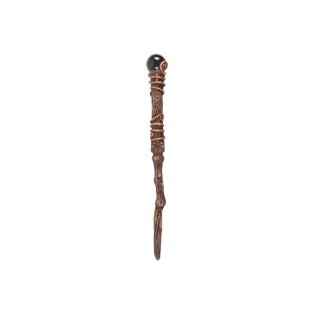 Protection Black Obsidian Crystal Wand with Pouch