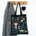 Dark Forest Print Polycotton Tote Bag