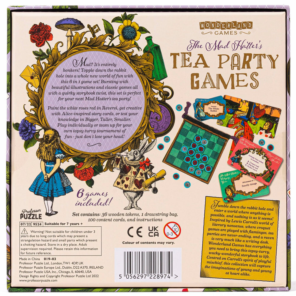 Professor Puzzle Mad Hatter's Tea Party Games Set Professor PUZZLE