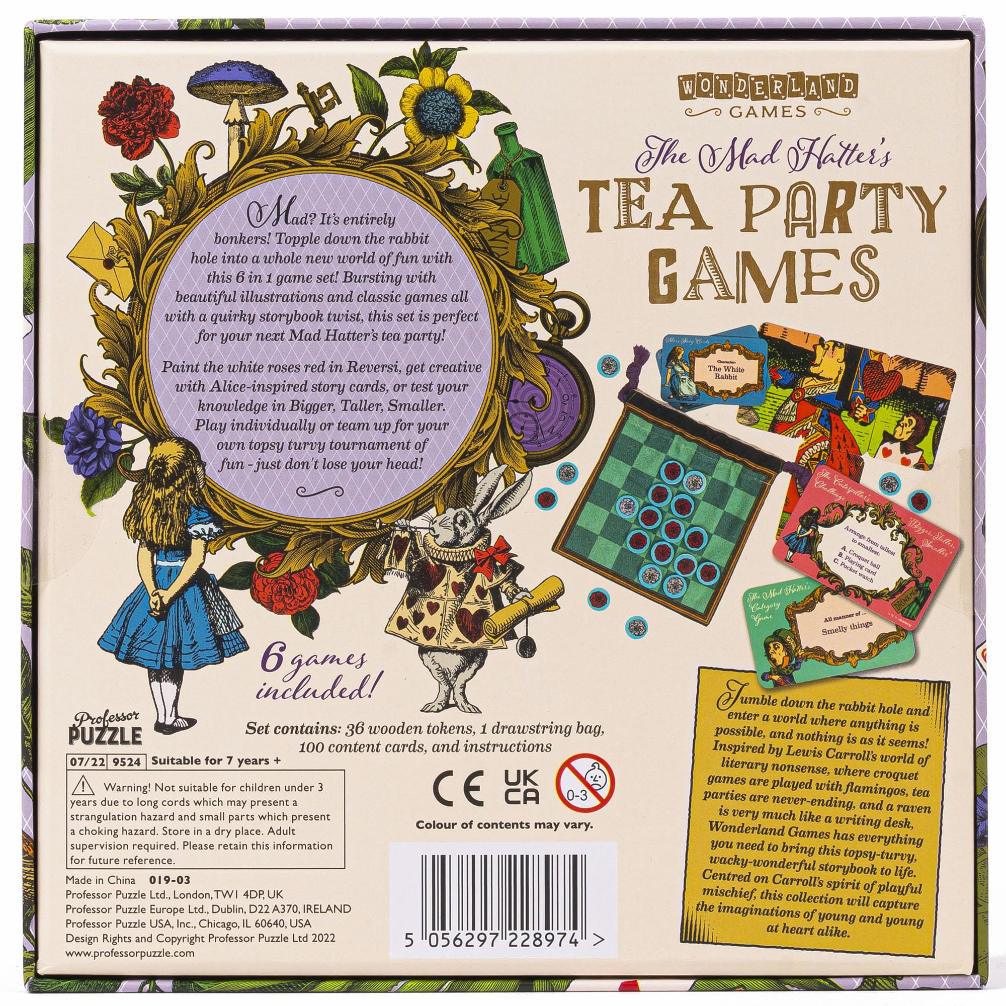 Professor Puzzle Mad Hatter's Tea Party Games Set Professor PUZZLE
