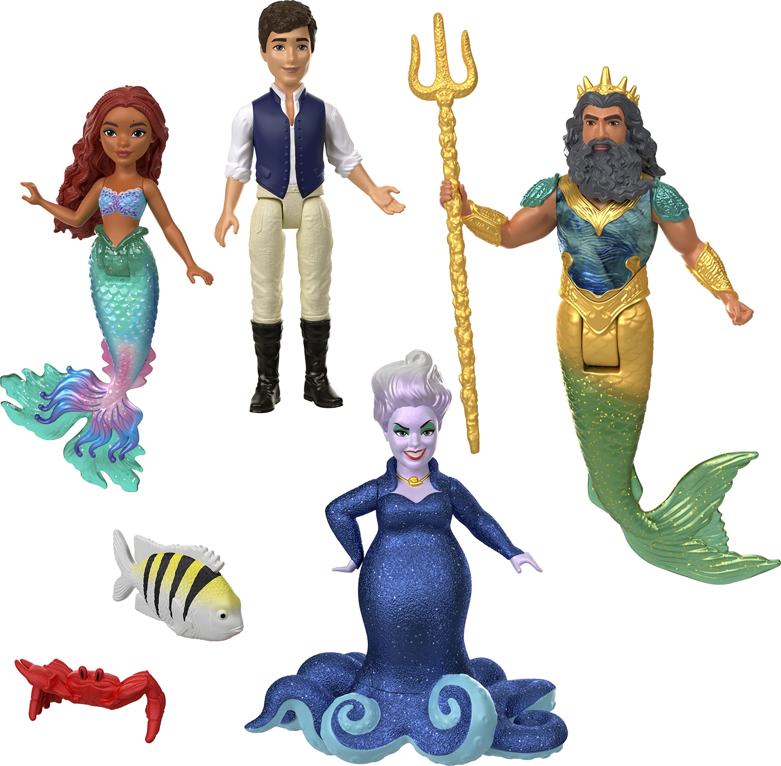 Mattel Disney The Little Mermaid Ariel's Adventures Story Set with 4 Small Dolls and Accessories Mattel
