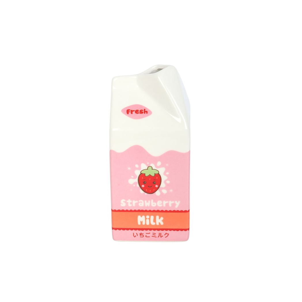 Strawberry Milk Carton Flower Vase