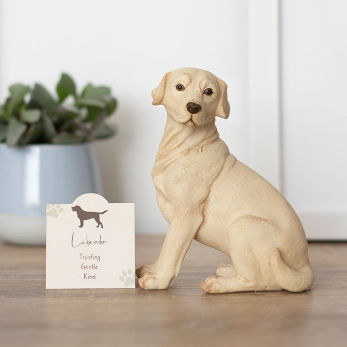 Yellow Labrador Dog Ornament with Sentiment Card
