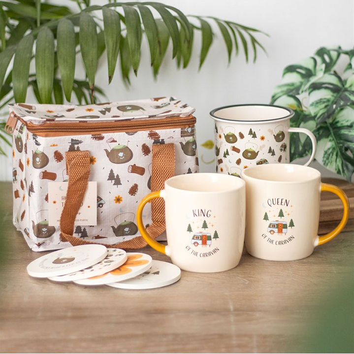 Camping King and Queen Couples Mug Set