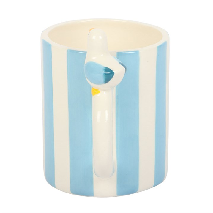 Striped Mug with Seagull