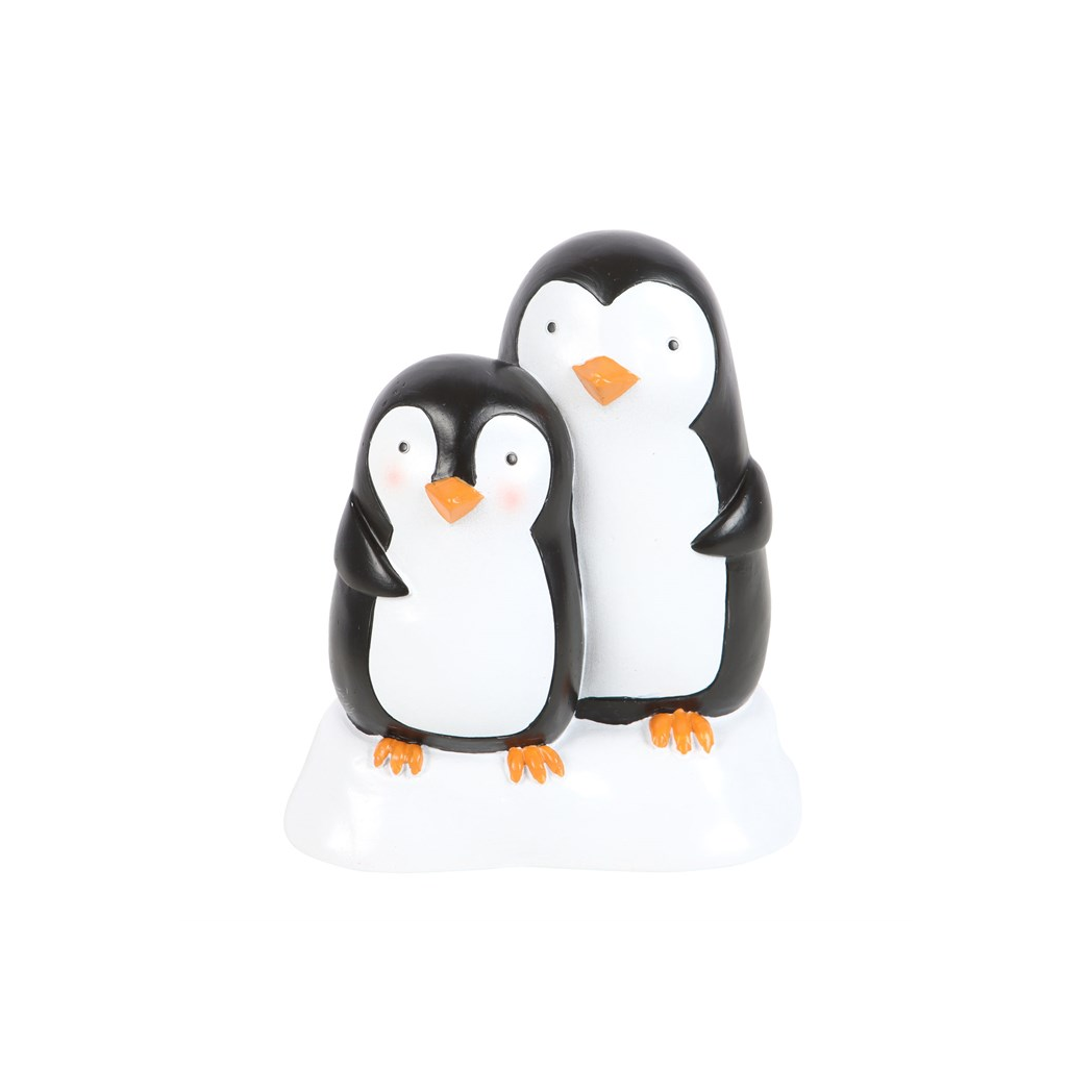 Snuggle Season Resin Penguin Ornament