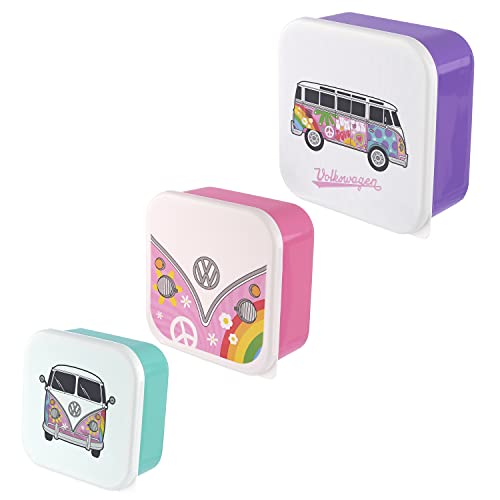 Puckator VW Summer Love Volkswagen T1 Camper Bus Set of 3 Lunch Box Snack Storage M/L/XL Puckator