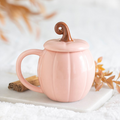 Pink Curly Pumpkin Lidded Mug