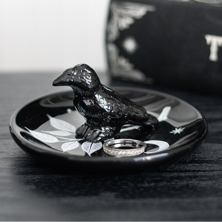 Mystic Raven & Moon Trinket Dish