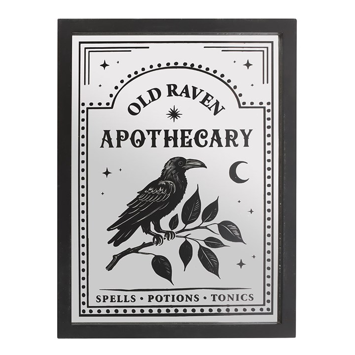 Old Raven Apothecary Mirrored Wall Art
