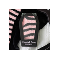 Pink and Black Striped Socks in Coffin Gift Box