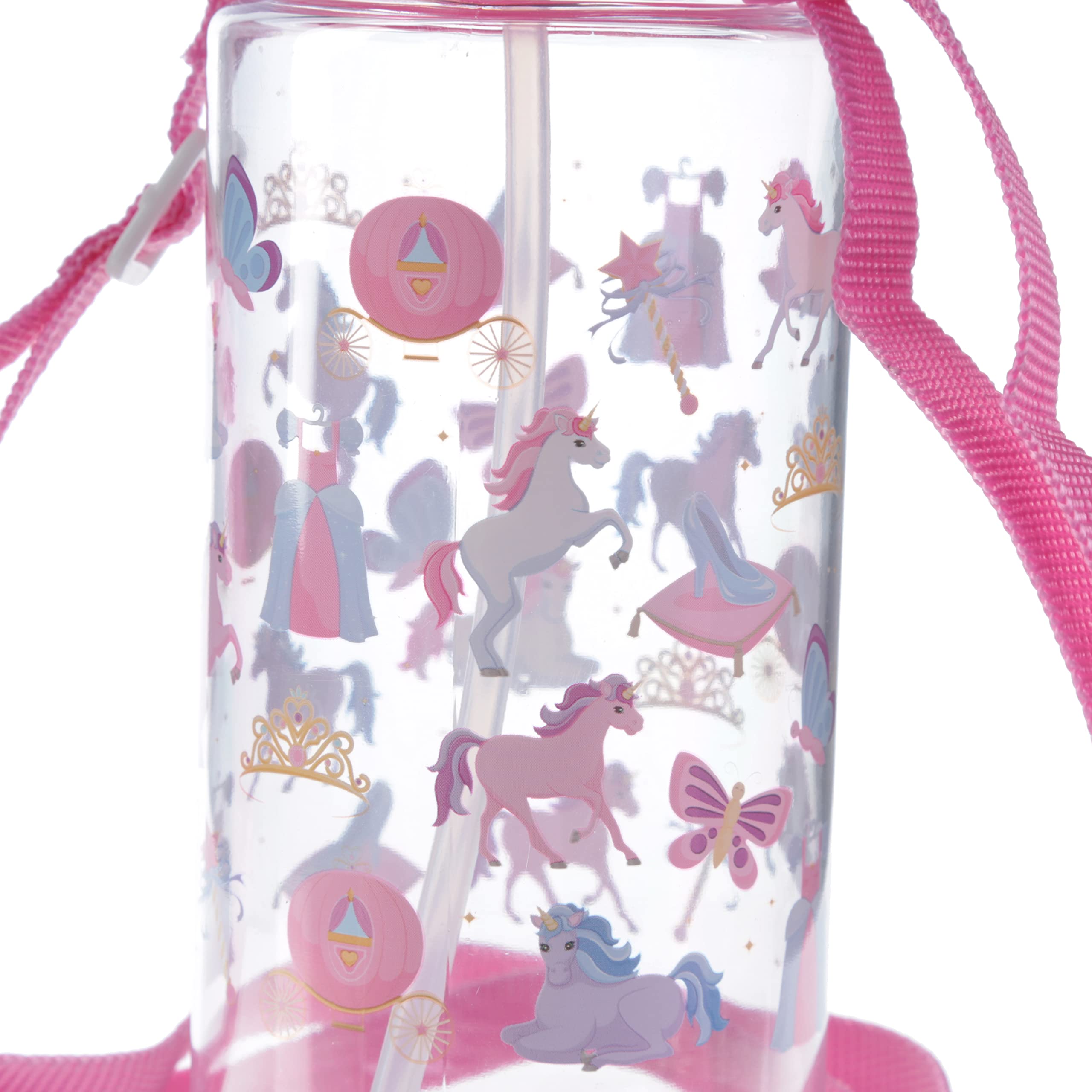 Puckator Enchanted Rainbows Unicorn Drinks Bottle with Straw 450ml Puckator