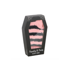 Pink and Black Striped Socks in Coffin Gift Box