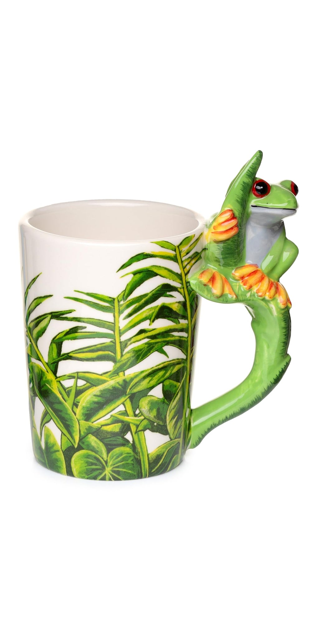 Puckator Tree Frog with Foliage Decal Ceramic Shaped Handle Mug Puckator