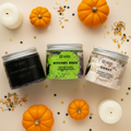 Spooky Suds Trio featuring Witches Brew, Graveyard Shift and Ghost whipped soaps styled together