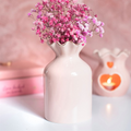 Pink Fluted Ceramic Flower Vase