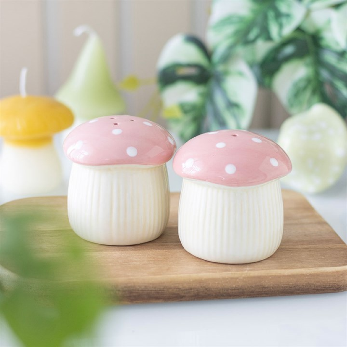 Pink Mushroom Salt and Pepper Shakers Something Different